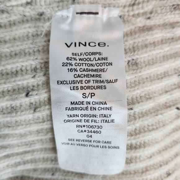 Vince Wool Cashmere Blend Flecked Panel Sweater Size Small - Picture 7 of 8